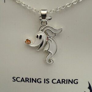 Tim Burton Nightmare Before Christmas Zero Necklace Scaring is Caring Halloween